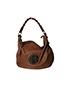 Daria Hobo, &pound;290, Handbags, Brown, Leather, Front view
